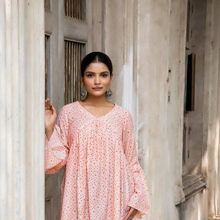 MYSHA BANDHANI PRINT SHORT TOP IN SOFT SILK