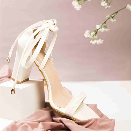 White Block heels