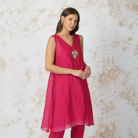 Baroque Flower Asymmetric Tunic Set